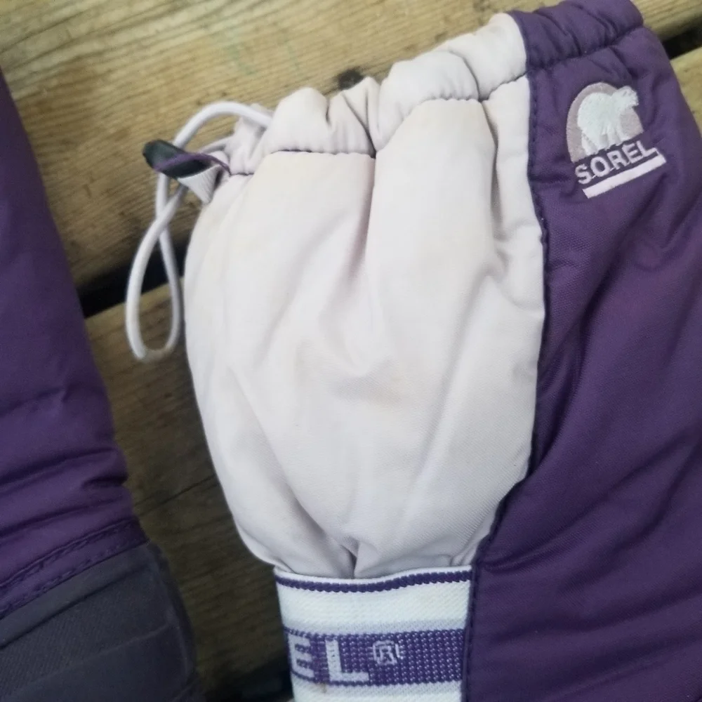Sorel Youth Cub Snow Boot Size Big Kids 4 Purple Lavender Lilac Warm Comfy‎